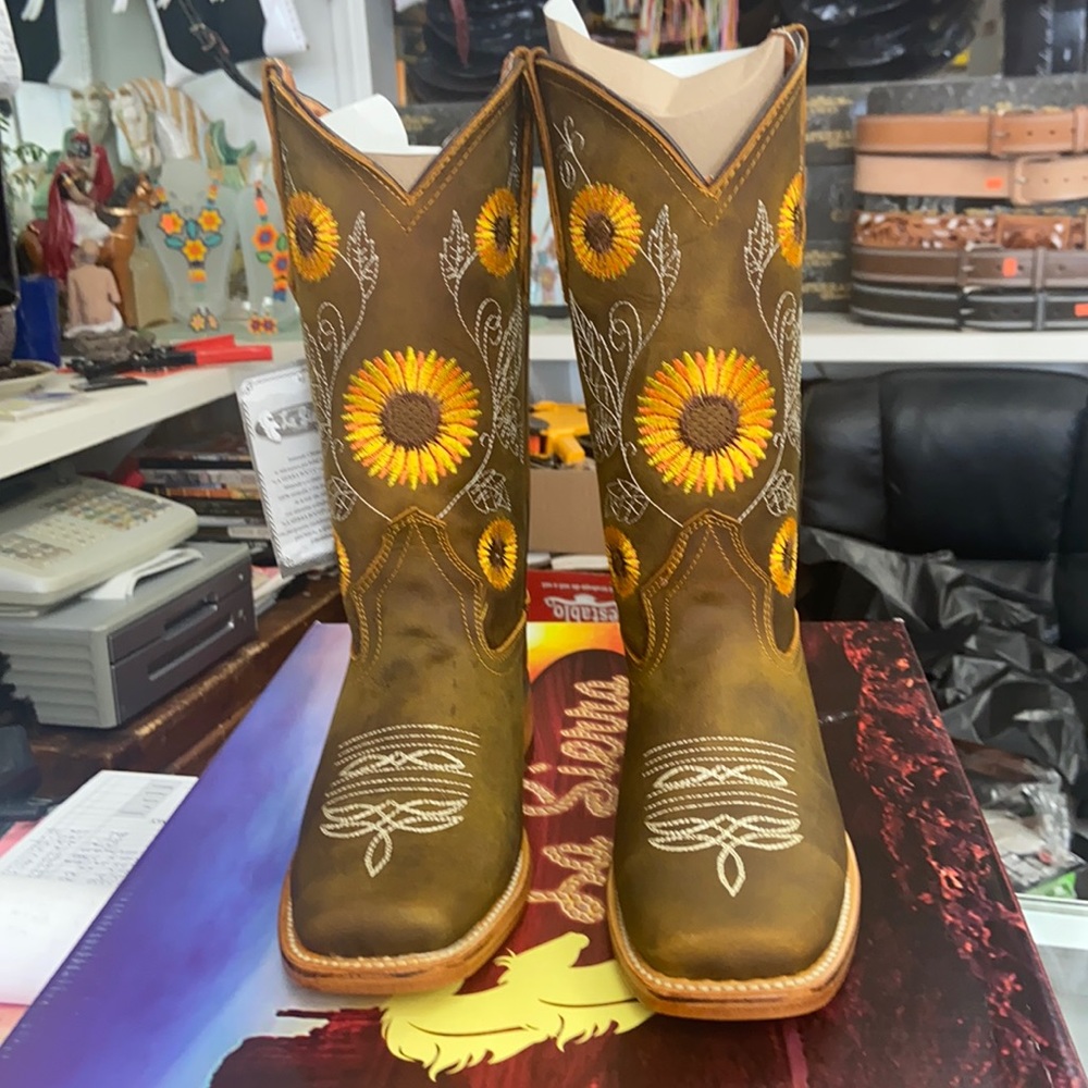 Western square toed boots